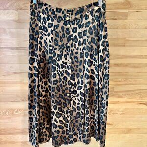 🐆 ZARA – Fierce & Flowy Leopard Midi Skirt (M)